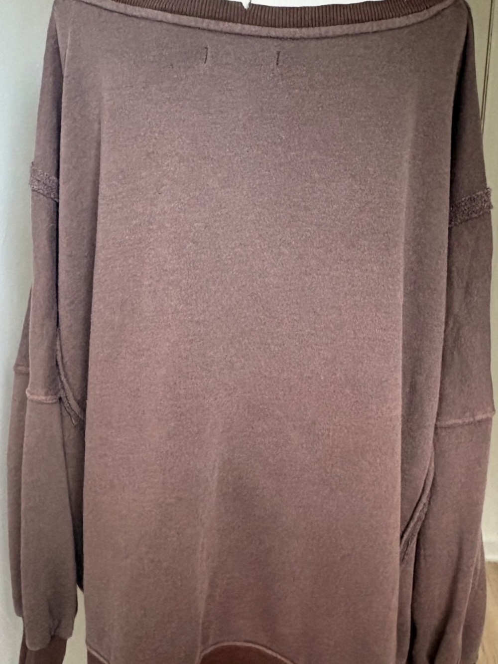 We The Free Free People Camden Oversized Distressed Sweatshirt Top L - Picture 4 of 5
